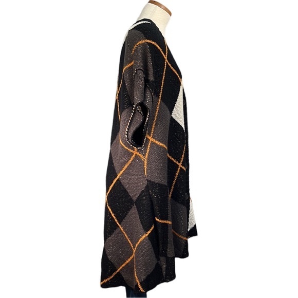 Free People Argyle Swing Chunky Knit Cardigan Dress, Medium - Picture 10 of 16